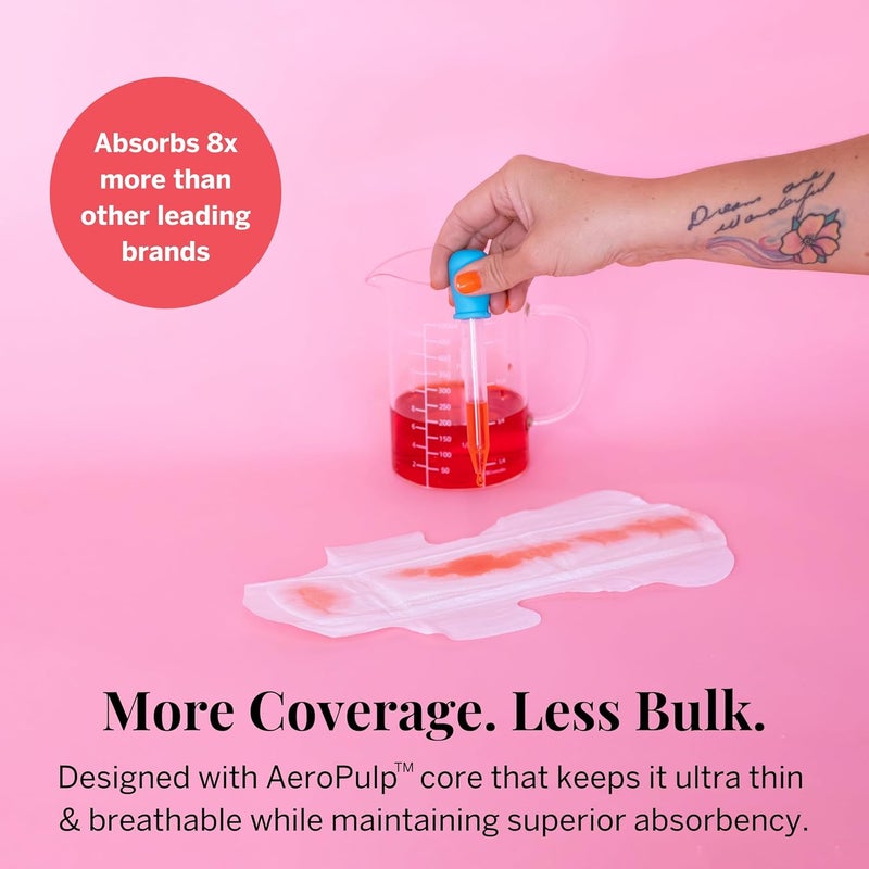 Pixie Cup Pixie Organic Cotton Ultra Thin Large Pads for Women - Extra Heavy Absorbency with Wings - Leak-Proof, Hypoallergenic & Unscented for Feminine Care - Compostable, Biodegradable - 12 Count - Image 3